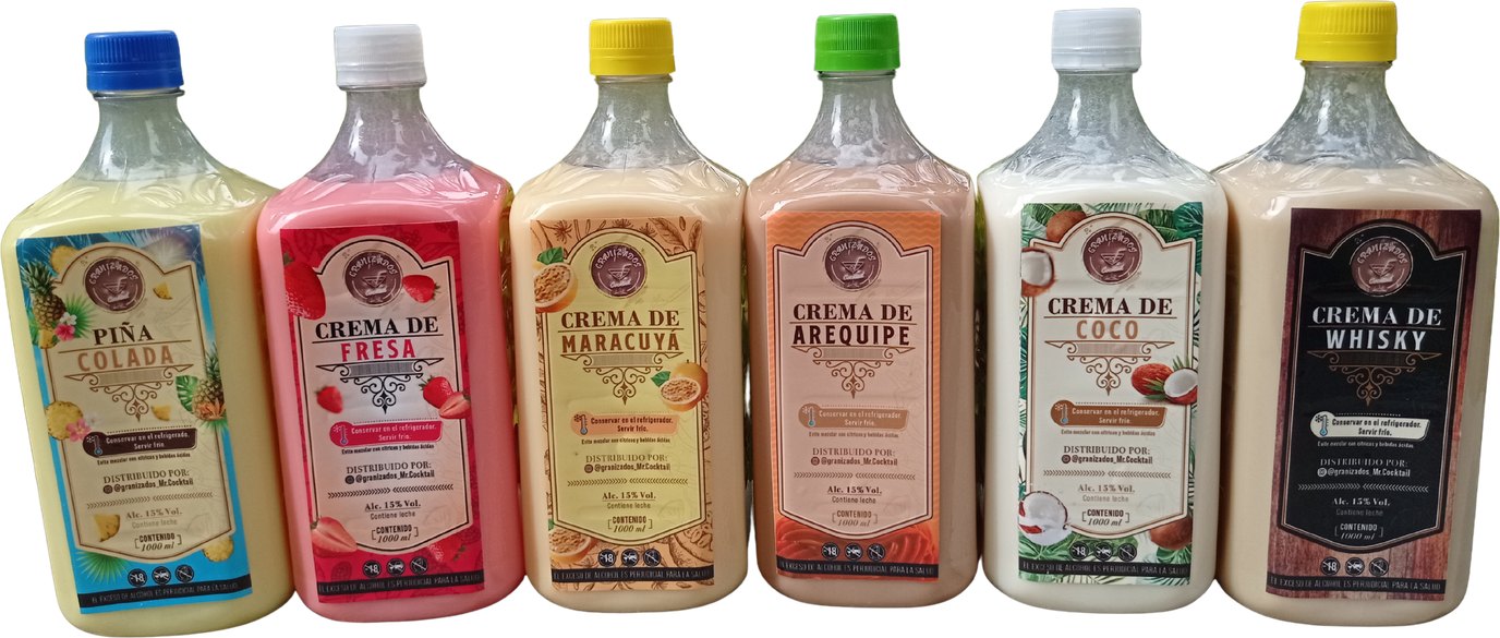 Seis botellas de cóctel cremoso The Queen de un litro