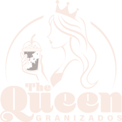 Logotipo de The Queen Granizados en blanco